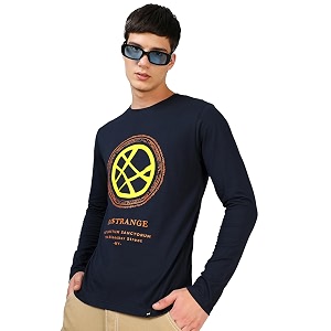 Bewakoof Mens Striped Cotton T-Shirt- Loose Fit