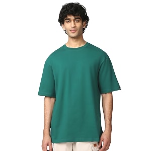 Bewakoof Mens Solid Oversized Fit Half Sleeve