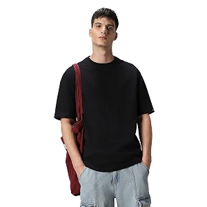 Bewakoof Mens Solid Oversized Fit Half Sleeve