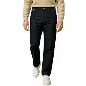 Bewakoof Mens Solid Straight Fit Cotton Jeans