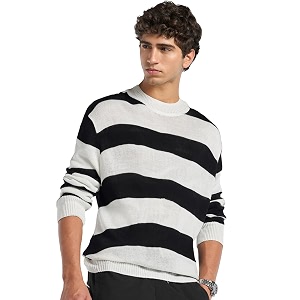 bewakoof men39s typography oversized fit full sleeve round neck acrylic sweater