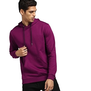 Bewakoof Men Colorblock Long Sleeve Hooded Sweatshirt