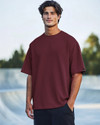 BEWAKOOF Oversized Men Solid Round Neck Pure