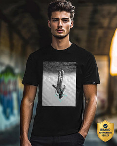 BEWAKOOF Printed Men Round Neck Black T-Shirt