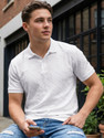 BEWAKOOF Self Design Men Polo Neck White