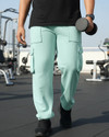 BEWAKOOF Men Solid Green Track Pants
