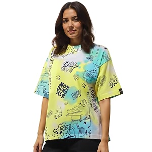 Bewakoof Womens All Over Printed Oversized Fit