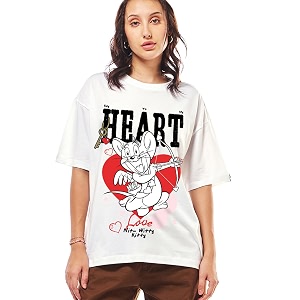 Bewakoof Womens Graphic Print Oversized Fit T-Shirt