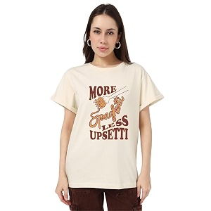 bewakoof women39s my badass graphic printed 100 cotton t-shirt - boyfriend fit round neck half sleeve
