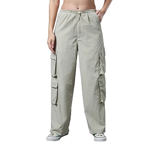 Bewakoof Womens Relaxed Fit Mid Rise Pants