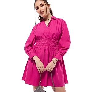 Bewakoof Womens Solid Above The Knee Dress