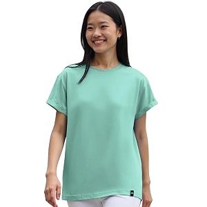 bewakoof women39s solid boyfriend fit half sleeve round neck cotton jersey t-shirt_640620_green_xs