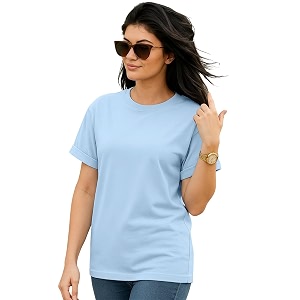bewakoof women39s solid boyfriend fit half sleeve round neck cotton jersey t-shirt