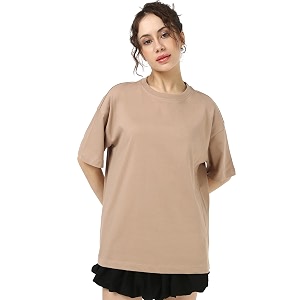 Bewakoof Womens Solid Oversized Fit Half Sleeve