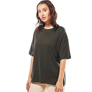Bewakoof Womens Solid Oversized Fit Half Sleeve
