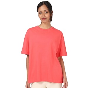 Bewakoof Womens Solid Oversized Fit Half Sleeve