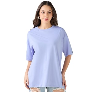 Bewakoof Womens Solid Oversized Fit Half Sleeve