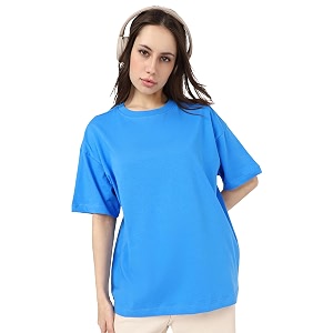 Bewakoof Womens Solid Oversized Fit Half Sleeve