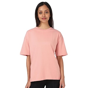 Bewakoof Womens Solid Oversized Fit Half Sleeve