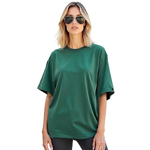 bewakoof women39s solid oversized fit half sleeve round neck cotton jersey t-shirt