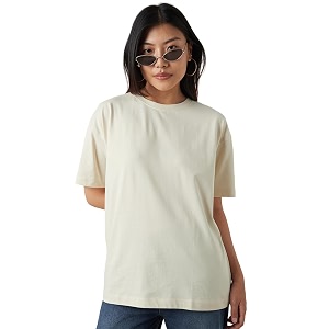 Bewakoof Womens Solid Oversized Fit Half Sleeve
