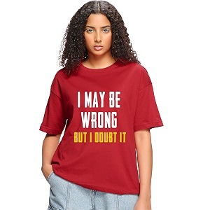 Bewakoof Womens Typography Oversized Fit T-Shirt