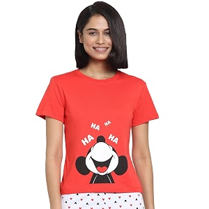 Bewakoof Women Geometric Print T-Shirt Shorts