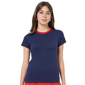 Bewakoof Women Plain Solid Half Sleeve Round