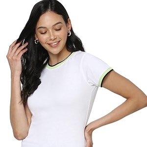 bewakoof women plain solid half sleeve round neck t-shirt
