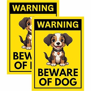 beware of dog sign sticker board 205 x 145 cm  peel amp stick or screw fix  waterproof protected print  pack of 2 warning sign for home gate wall fence beware of dog medium -205 x 145 cm