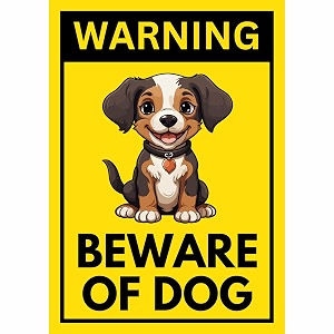 beware of dog sign sticker board 29 x 20 cm  peel amp stick warning sign with pre-drilled corner holes  outdoor amp indoor safety sign  pack of 1 beware of dog a4 - medium - 1 piece