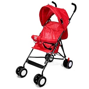 beybee tutti fruti baby strollerbuggy compact amp travel friendly baby pram for baby amp kids 6-36 months with 2 point safety harness adjustable seat recline 15kg capacity orange