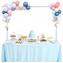 Beyeutao Over the Table Rod Stand with Clamps White Table Arch Adjustable Rod Stand H16-45 L16-87 Balloon Frame Hanging for Party Anniversary Wedding Birthday Garden Arbors Christmas Halloween