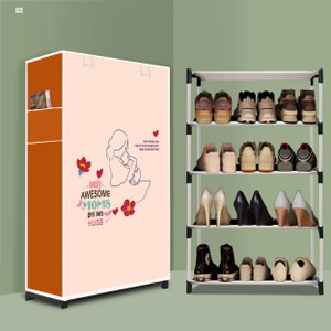 beykury 4 tier foldable shoe rack  space saver universal for entry bedroom  balcony plastic shoe stand