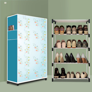 beykury 4 tier foldable shoe rack  space saver universal for entry bedroom  balcony plastic shoe stand