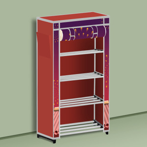 beykury 4 tier foldable shoe rack  space saver universal for entry bedroom  balcony plastic shoe stand
