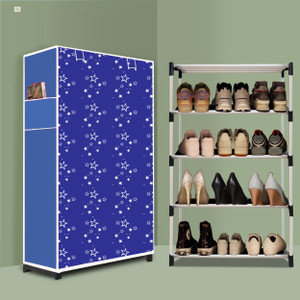 beykury 4 tier foldable shoe rack  space saver universal for entry bedroom  balcony plastic shoe stand