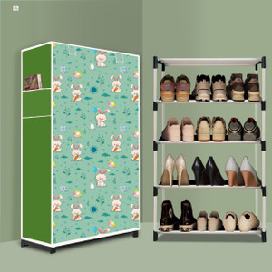 beykury 4 tier foldable shoe rack  space saver universal for entry bedroom  balcony plastic shoe stand