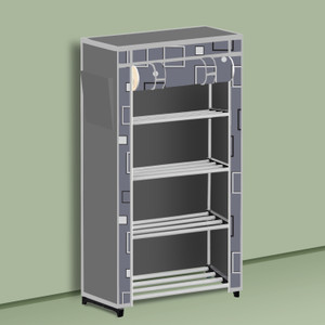 beykury 4 tier foldable shoe rack  space saver universal for entry bedroom  balcony plastic shoe stand