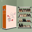 BEYKURY 4 Tier Foldable Shoe Rack – Space Saver, Universal for Entry, Bedroom & Balcony Plastic Shoe Stand