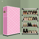 BEYKURY 4 Tier Foldable Shoe Rack – Space Saver, Universal for Entry, Bedroom & Balcony Plastic Shoe Stand (Stars Pattern Modern Print(A4), 4 Shelves, DIY(Do-It-Yourself))
