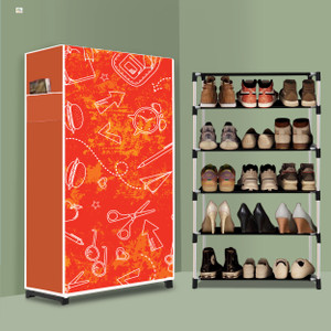 beykury 5 tier foldable shoe rack  space saver universal for entry bedroom  balcony plastic shoe stand school pattern modern printa5 5 shelves diydo-it-yourself