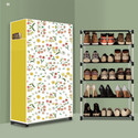 BEYKURY 5 Tier Foldable Shoe Rack – Space Saver, Universal for Entry, Bedroom & Balcony Plastic Shoe Stand (Warm Flower Modern Print(A5), 5 Shelves, DIY(Do-It-Yourself))