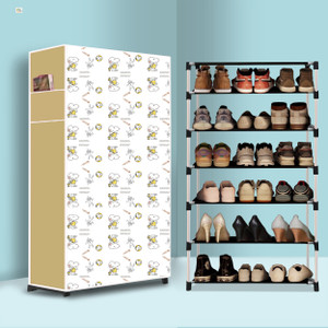 beykury 6 tier foldable shoe rack  space saver universal for entry bedroom  balcony plastic shoe stand dogi modern printeda6 6 shelves diydo-it-yourself