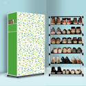 BEYKURY 6 Tier Foldable Shoe Rack – Space Saver, Universal for Entry, Bedroom & Balcony Plastic Shoe Stand (Leaf Modern Printed(A6), 6 Shelves, DIY(Do-It-Yourself))
