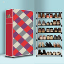 BEYKURY 6 Tier Foldable Shoe Rack – Space Saver, Universal for Entry, Bedroom & Balcony Plastic Shoe Stand