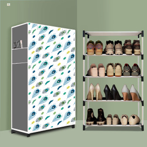 beykury plastic shoe stand peacock feather modern printa4 4 shelves diydo-it-yourself
