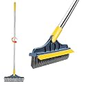 BEYOND BASIC 2-in-1 Bathroom Cleaning Brush with Floor Scrubber &amp; Wiper 120 Rotating Head Long Handle Perfect for Cleaning Hard Floors, Tiles, Bathtubs &amp; Ideal Cleansing Tool (Floor Cleaner Brush)