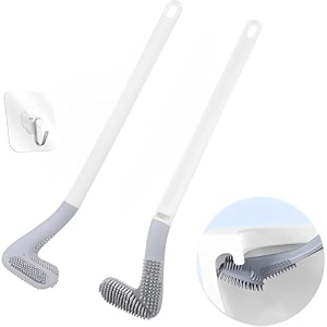 beyond basic golf shape toilet brush cleaner l edge head cleaner flexible deep cleaning silicone brush for quick amp easy for home kitchen bathroom amp wash basin pack of 1