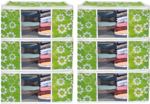beyond imagine new fordable storage organizer bag for blanket quilt clothes dress garment wardrobe luggage cover pack of 6 green